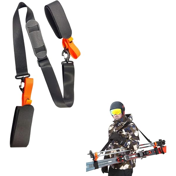 Lot De 4 Attaches Réglables Pour Skis - Sangles En Nylon Avec Coussinets EVA, Protection Transport Ski/snowboard - 6