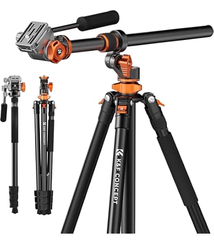 K&F CONCEPT 63" Carbon Fiber Camera Tripods,Compact Tripod With Detachable Monopod, Metal Ball Head 22lbs Load Capacity With Quick Release Plate For SLR DSLR Digital Camera/Camcorder - View #4