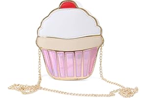 Syrads Girls Mini Umhängetasche Handtaschen PU Leder Geldbörse Cupcake Ice Cream Box Brieftasche