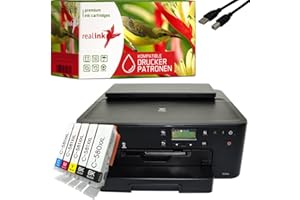 realink Bundle Canon PIXMA TS705a Drucker (OHNE Kopier- und Scanfunktion) mit 5er Set Druckerpatronen