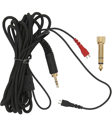 Cavo Audio Di Ricambio Per Cuffie Sennheiser HD25 – Jack 3.5mm/6.35mm A 2.5mm, Spirale 1.5m