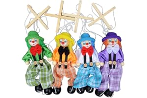 Whisverse 4 Packungen Clown Spielzeug Kreative Ziehschnur Puppe Kind Spielzeug für Eltern Kind Interaktives Spielzeug Kinder