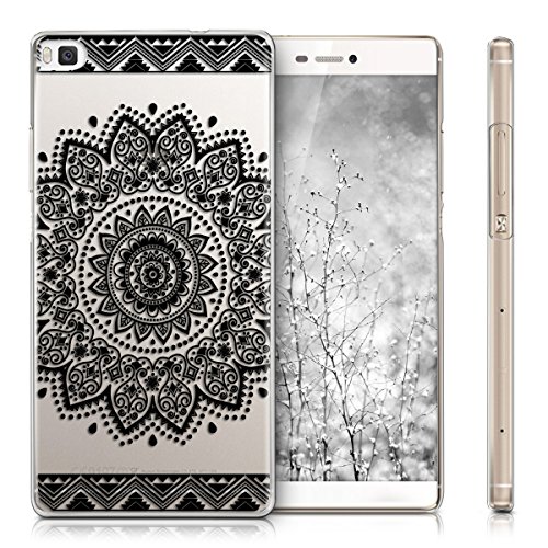 kwmobile Funda para Huawei P8 - Carcasa de  pl  stico  para m  vil - Protector  Trasero  en  Negro Transparente 