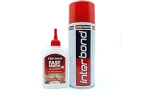 Interbond Colle Cyanoacrylate Extra Forte 100g avec Activateur et Spray d'Accélération 400ml - Colle Néoprène Rapide et Professionnelle - Super Glue pour Bois, Céramique, Plastique et Tout