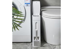 Badrumsskräpkorg, 4,5 l med lock, pop-up (plastskräpkorg med toalettborste) för toalett, kök, sovrum, kontor, vardagsrum