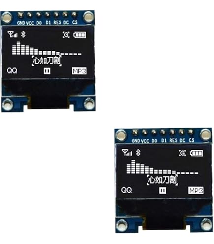 2x 1,3 Zoll OLED Display I2C – 128x64, SSH1106, Weiß, 3–5V DC, 160° Blickwinkel, Low Power 0,08W, Für Arduino, STM32, PIC