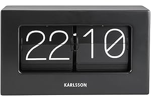 Karlsson Present Time Boxed Flip Table Clock - Black