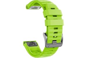 NotoCity Correa para Garmin fenix 6X/6X Pro, 26mm Correa para Garmin Fenix 5X/5X Plus, Fenix 7X/7X Pro, Fenix 8 51mm/3/3 HR Silicona Reemplazo Correa para Garmin Instinct 2X, Quatix 7X(Verde)