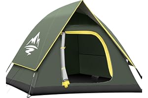GLADTOP Camping Zelt, Familie Kuppelzelt 3-4 Personen, Backpacking Zelt Wasserdicht Winddicht mit Abnehmbarer Außenplane, 1 Mesh-Tür & 2 Mesh-Fenster, Outdoor-Zelt für Camping, Garten, Wanderausflug