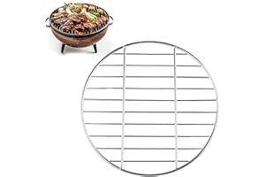 PARFCO Grille Barbecue Ronde, Grille Barbecue INOX, Diamètre 30 cm Grille Ronde Barbecue, Robuste Grille INOX Barbecue, Argent, pour Le Camping, Les Pique-Niques, Les Barbecues dans Le Jardin