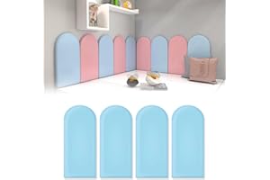 Panel AYYDS acolchado 3D autoadhesivo, poliuretano impermeable, anticolisiones (azul, 20 x 40 cm, 4 unidades)