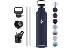 VIKASTAR Vikaster Borracce termiche - Borraccia 1000ml, Borraccia acciaio inox, Borracce Senza Perdite, Borraccia con Cannuccia, Borraccia Termiche Sportiva, Adulto, Scuola, Outdoor