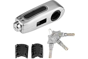 JIULAN Motorrad-Bremsschloss, Universal-Edelstahl-Lenker-Bremshebelschloss Drosselklappengriff Diebstahlsicherung (Gelb Silber)(Silber) für bremshebelschloss,griff schloss motorrad,bremshebelschloss mo