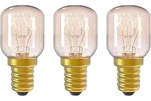DGE E14 15w Incandescent Bulb T25 2300K Small Screw Cap Pygmy Light Bulbs for Microwave/Fridge/Oven/Himalayan Salt Lamp/Freezers/Pottery Bulb Small Edison Screw (SES),Pack of 3