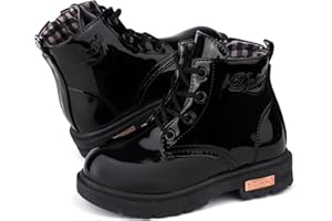 dinimigi Kinder Boots Mädchen Stiefel Rutschfeste Winter Boots Baby Schneestiefel Warm Gefüttert Reißverschluss Komfortabel Halbstiefel Schnürstiefel Mode Lederstiefel EU21-37