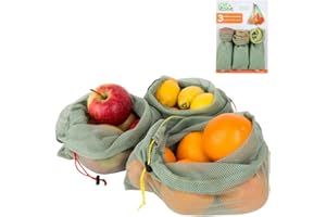 slowroom Sacchetto per frutta e verdura, Poliestere, Verde, 35 x 28 cm