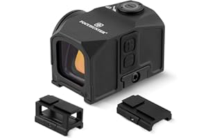 FOCUHUNTER Optics 1x19mm Multi-Reticolo Precision Red Circle Dot Compatibile con Adattatore ACRO, Mirino a Punto Rosso Shake Awake da 3 MOA con 2 Supporti per Guida Picatinny, Mirino Antiurto