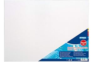 Stylex Carton 30 x 40 cm - 3 mm d'épaisseur - Recouvert de tissu 100% coton - Blanc apprêté - Pour huile, acrylique et détrempe, gouache et technique de découpage