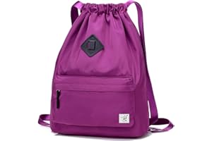 Risefit Waterproof Drawstring Bags, Printed Gym Bags Sports Backpacks for School PE Yoga for Men Women Girls Students