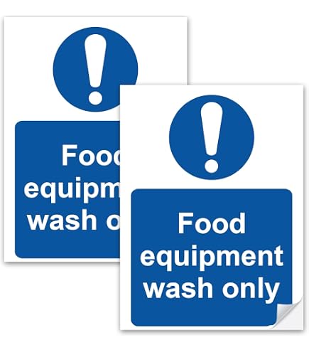 Schild „This Sink For Food Wash Only“ – 300x100 Mm, Blau-weiß, Aus Hartkunststoff Für Küchenhygiene