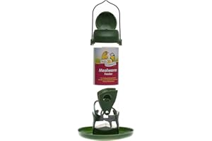 WALTER HARRISONS Walter Harrison's Wild Bird Flip Top Green Hanging Mealworm Garden Bird Feeder - Small - 22 cm