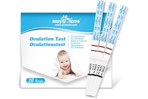 Ovulation Test Kit Fertilité Prédiction: Easy@Home 20 LH Tests de Female Fertilité Bandes d'ovulation Test Résultats Précis avec Application Française Intelligente Premom Suivi de Fertilité