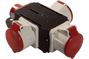 as - Schwabe MIXO Adaptateur / Distributeur de Courant ELBE Fiche CEE vers 3 Prises CEE 5 Pôles Distributeur de Courant de Chantier Robuste IP44 Made in Germany I 60832