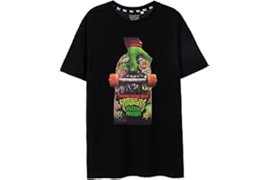 Teenage Mutant Ninja Turtles Męska czarna koszulka z krótkim rękawem | Mutant Mayhem Skateboard Design | Uwolnij swojego wewnętrznego bohatera dzięki stylowemu sprzętowi przygodowemu
