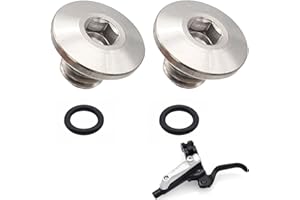 XSTARY Lot de 2 Vis de Purge de Vélo avec Joint Torique M5 x 10mm Vis de Pûrgé pour corps de vélo divisé TC4 en alliage de titane M5 x 10 mm - Compatible avec Shimano XT SLX Zee Deore LX (argenté)