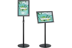 NEWZEALKIDS NewZeal - Soporte ajustable para póster A4, resistente, soporte para carteles, para bodas, espectáculos, exhibiciones, anuncios, color negro