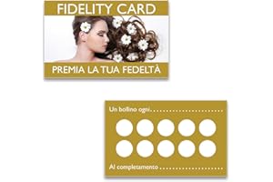PRINTSERVIS Lot de 10 cartes de fidélité multi-usages pour esthéticienne coiffeuse boutiques bar barbier, fidélité carte multifonction imprimée sur papier 350 g fidélité pour vos clients (50 pièces)