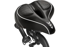Fitense Asiento de bicicleta de gran tamaño para bicicleta Peloton y Bike+, cojín de asiento cómodo compatible con bicicletas Peloton, de carretera o de ejercicio, reemplazo de sillín de bicicleta