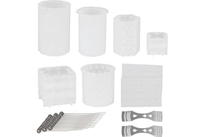 Euleryoo Molde de Silicona para Velas, Moldes pare Velas con mecha y soporte, 3D Bubble Cube Cera Molde para Hacer Velas, DIY Molde de Vela Artesanal Hecho a Mano para Hacer Velas,Decoración del