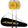HUNDRED Aluminium Powertek 100 (Set of 2) Badminton Racket with Full Cover (115G, White/Black)