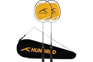 HUNDRED Powertek 100 (Set of 2) Badminton Racquet with Full Cover
