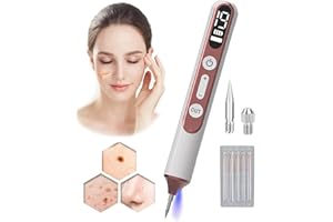 HKJPLVF Lápiz Para Eliminar Verrugas Cutáneas, Lápiz Para Eliminar Lunares Con Plasma, 19 Niveles De Intensidad Y Luz Led, Con Aguja Reemplazable,Para Rostro,Cuerpo,Verrugas,Pecas,Nevos,Manchas De La Edad