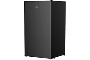 HOMCOM Under Counter Fridge, 91L Small Fridge with Chiller Box, Removable Shelf, Reversible Door, Adjustable Legs, Mini Refrigerator, Black