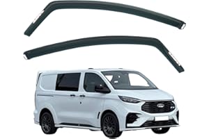 AIRFLUX 2 pièces déflecteurs de vent pour FORD TRANSIT CUSTOM MK2 modèles 2024 2025 2026. Nouveaux pare-pluie Transit Custom, nouvelles visières de fenêtre Transit Custom.