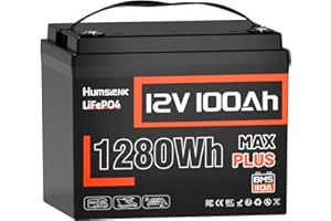 ‎HUMSIENK Humsienk 12v 100Ah LiFePO4 Batterie mit 110A BMS, 1280Wh Lithium Batterie mit Tieftemperaturschutz, 15000 Zyklen, Ideal für Wohnmobile, Wohnwagen, Boote, Solar, Off-Grid