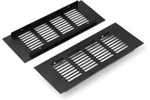 GEBAUM 2 Piezas 20 x 8 cm Rejilla Ventilación, Fabricada en Aleación de Aluminio, Cómoda y Práctica, Rejilla Ventilación Muebles para Armarios, Zapateros y Armarios