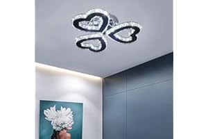 GENERIC Lampadario moderno a 3 cuori con anello in cristallo Plafoniera a LED Lampada a sospensione Lampada a sospensione per soggiorno Sala da pranzo Camera da letto Corridoio (bianco freddo) (xx3h)