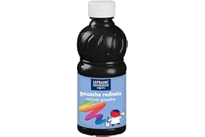 LEFRANC BOURGEOIS Lefranc & Bourgeois Educación, Gouache líquida Redimix, témperas para niños, 250ML Negro, Pinturas para niños y Manualidades