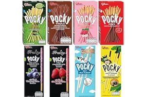 TICAFOU 8 Flavours of Pocky - Pocky Matcha, Double Chocolate, Strawberry, Chocolate, Fruity Blueberry, Fruity Strawberry, Milky and Choco Banana (8 Boxes) by @Bangkok