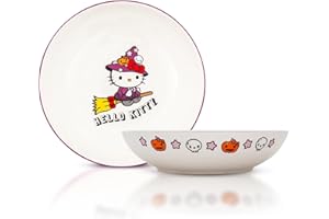 SILVER BUFFALO Hello Kitty Sanrio Hello Kitty Witch 9-Inch Ceramic Coupe Dinner Bowl