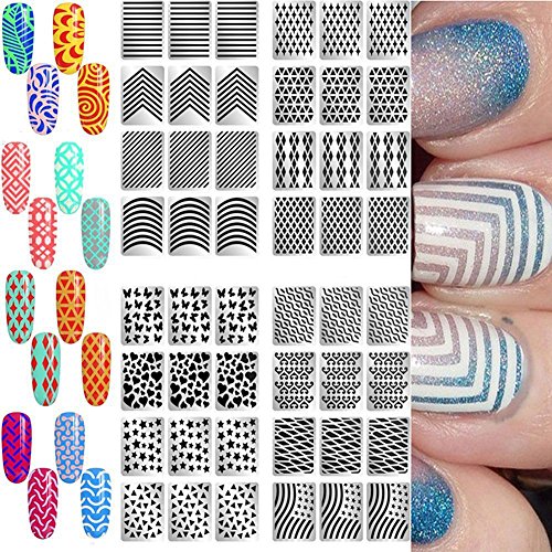 Blue Vessel 1pc Nagelaufkleber Vinyls Nail Art Maniküre Schablone DIY Stanzwerkzeuge Zufällig - 3