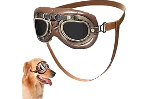 FOSDICK 1 Pieces Dog Goggles, Retro Dog Sunglasses, Doggles Anti-UV Protection, Windproof Sunglasses for Dogs, Pet sunglasses with Adjustable Strap, dog Goggles Eye Protection for Medium-Large Dogs