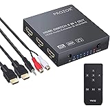 PROZOR 5 IN HDMI Audio Extractor 4K HDMI Switcher with Toslink SPDIF 3.5mm RCA R/L Output with IR Remote HDMI Cable 3.5mm Mal