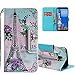 Produktbild HMTECH Galaxy J6 Plus Hülle Glitzer Lila Blumen Eiffelturm Leder Flip Bookstyle Standfunktion Karten Slot Magnetverschluß Tasche Brieftasche Etui Case,Diamond Purple Flowers Effile Tower