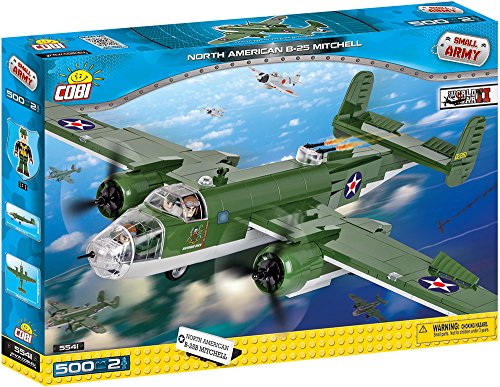 COBI 5541 - Jeu de Construction North American Small Army B-25 Mitchell, Vert/Gris/Noir - 500 Pièces