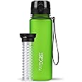 720°DGREE Sipper Water Bottle 500ml with Fruit Infuser | BPA, BPS Free | Tritan | For Adults & Kids | For Sports, Gym, Office, Workout | Apple Green